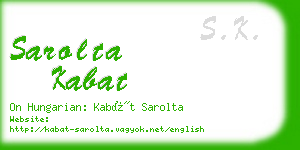 sarolta kabat business card